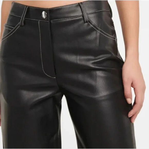 Staud Domino Vegan Leather Cargo Pants size 10 - Picture 4 of 9